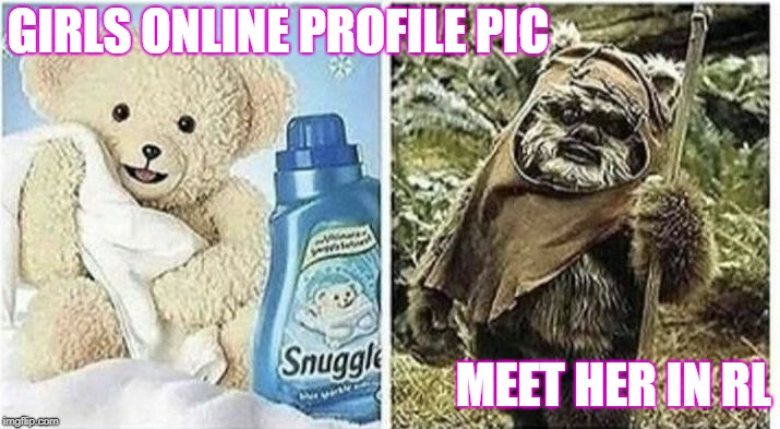 GIRLS ONLINE PROFILE PIC; MEET HER IN RL | image tagged in jvr1 | made w/ Imgflip meme maker