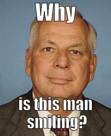 Gene Green professional lawmaker | Why is this man smiling? | image tagged in gene green professional lawmaker | made w/ Imgflip meme maker