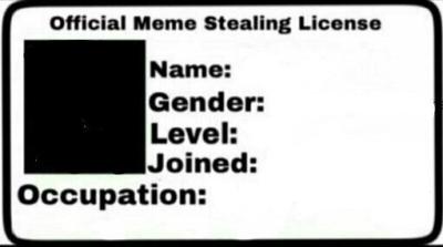 High Quality meme stealing license Blank Meme Template