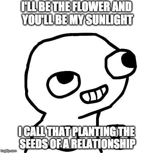 I'LL BE THE FLOWER AND YOU'LL BE MY SUNLIGHT; I CALL THAT PLANTING THE SEEDS OF A RELATIONSHIP | image tagged in memes,funny,puns,flower,sunlight,seeds | made w/ Imgflip meme maker