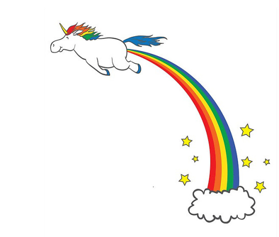 Unicorn Farting Rainbows Blank Meme Template
