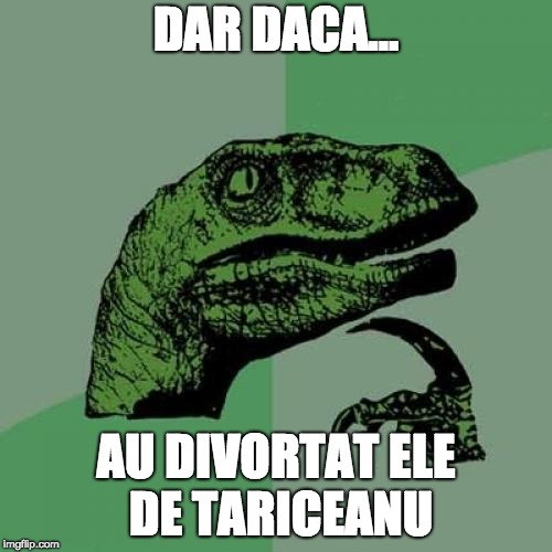 Philosoraptor Meme | DAR DACA... AU DIVORTAT ELE DE TARICEANU | image tagged in memes,philosoraptor | made w/ Imgflip meme maker