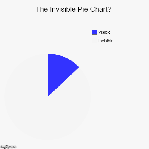 Sounds like a new book. | The Invisible Pie Chart? | Invisible, Visible | image tagged in funny,pie charts | made w/ Imgflip chart maker
