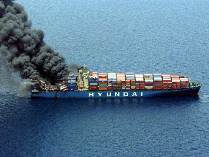 cargo ship on fire Blank Meme Template