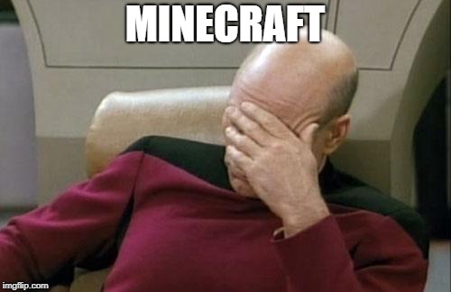Captain Picard Facepalm Meme | MINECRAFT | image tagged in memes,captain picard facepalm | made w/ Imgflip meme maker