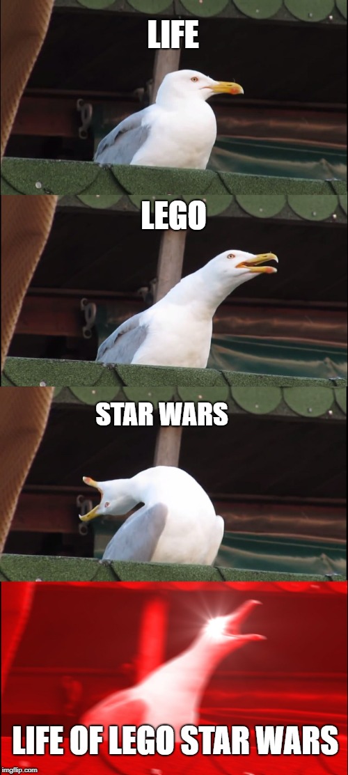 Inhaling Seagull | LIFE; LEGO; STAR WARS; LIFE OF LEGO STAR WARS | image tagged in memes,inhaling seagull | made w/ Imgflip meme maker