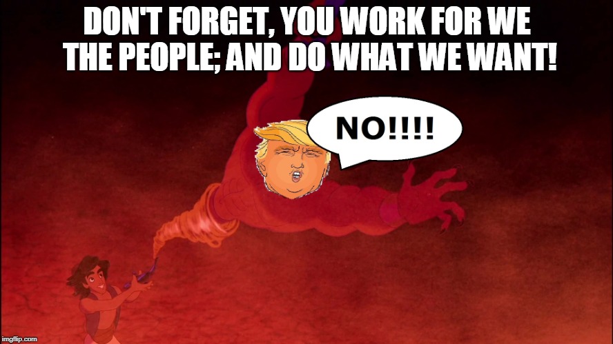 DON'T FORGET, YOU WORK FOR WE THE PEOPLE; AND DO WHAT WE WANT! | made w/ Imgflip meme maker