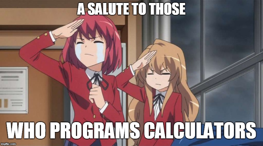 Programmers Salute!! | A SALUTE TO THOSE; WHO PROGRAMS CALCULATORS | image tagged in programmers,salute,calculator | made w/ Imgflip meme maker