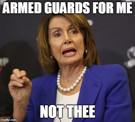 CNN Town Hall in a nutshell  | ARMED GUARDS FOR ME; NOT THEE | image tagged in nancy pelosi,gun control,school shooting,politics | made w/ Imgflip meme maker