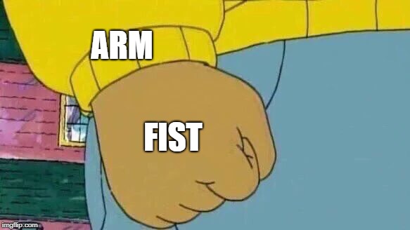 Arthur Fist | ARM; FIST | image tagged in memes,arthur fist | made w/ Imgflip meme maker