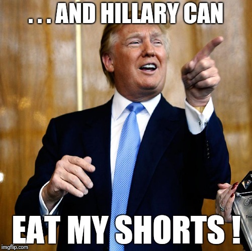 . . . AND HILLARY CAN | image tagged in trump replys | made w/ Imgflip meme maker