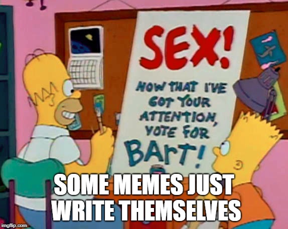 SOME MEMES JUST WRITE THEMSELVES | image tagged in simpsons | made w/ Imgflip meme maker