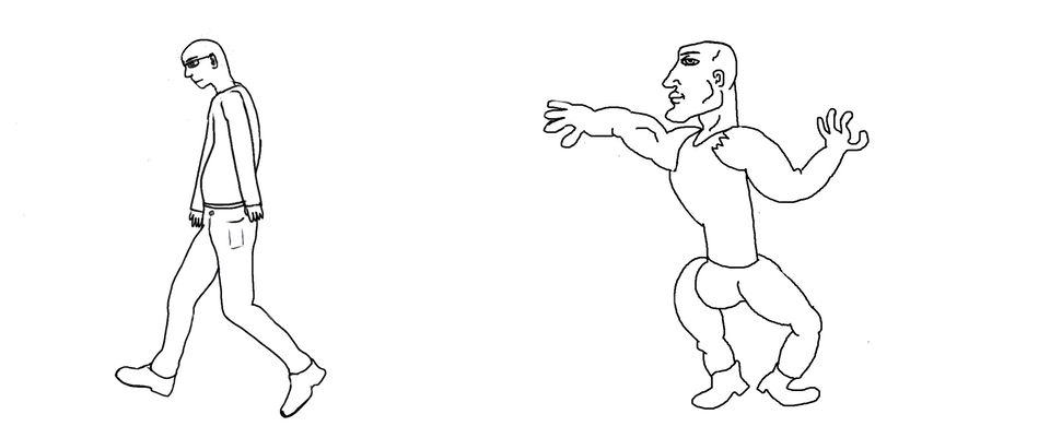 Virgin vs Chad Blank Meme Template