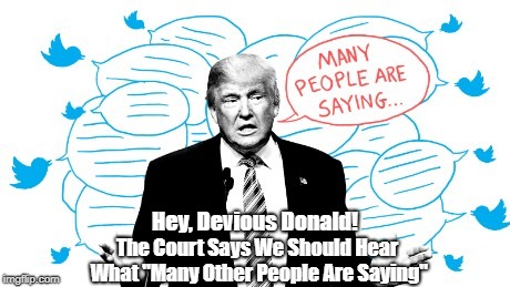 Hey, Devious Donald! The Court Says We Should Hear What "Many Other People Are Saying" | made w/ Imgflip meme maker