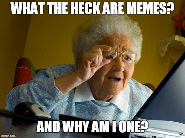 Grandma Finds The Internet | WHAT THE HECK ARE MEMES? AND WHY AM I ONE? | image tagged in memes,grandma finds the internet | made w/ Imgflip meme maker