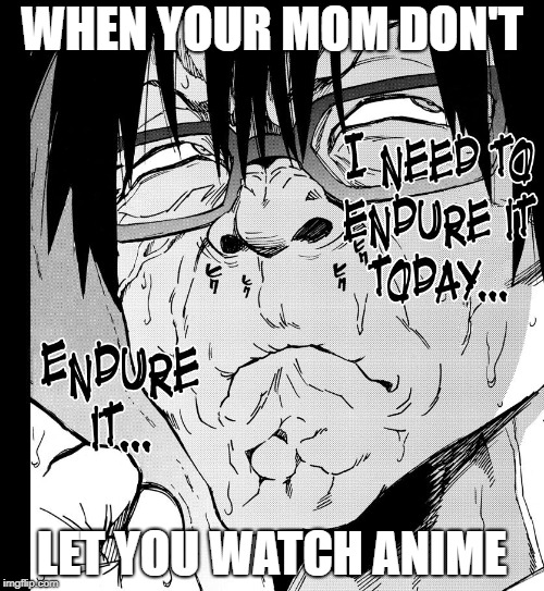 When my mom is at home | WHEN YOUR MOM DON'T; LET YOU WATCH ANIME | image tagged in anime meme,manga,funny memes,memes,anime | made w/ Imgflip meme maker