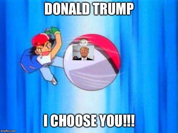 I choose you! | DONALD TRUMP; I CHOOSE YOU!!! | image tagged in i choose you | made w/ Imgflip meme maker