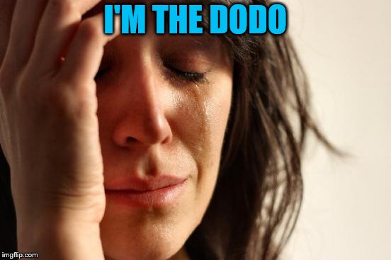 First World Problems Meme | I'M THE DODO | image tagged in memes,first world problems | made w/ Imgflip meme maker