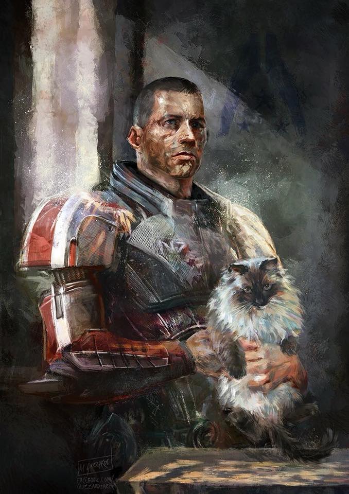 High Quality Commander Shepard's cat Blank Meme Template