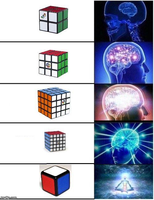 Expanding Brain meme - Rubik's cube | made w/ Imgflip meme maker