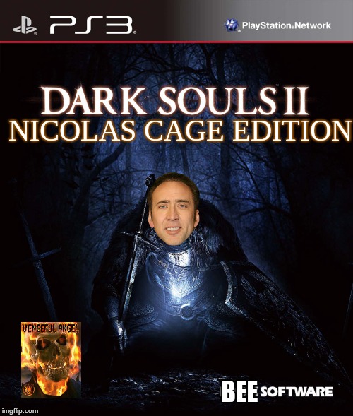 Dark Souls II: Nicolas Cage edition | NICOLAS CAGE EDITION; BEE | image tagged in dark souls,nicolas cage,humor | made w/ Imgflip meme maker