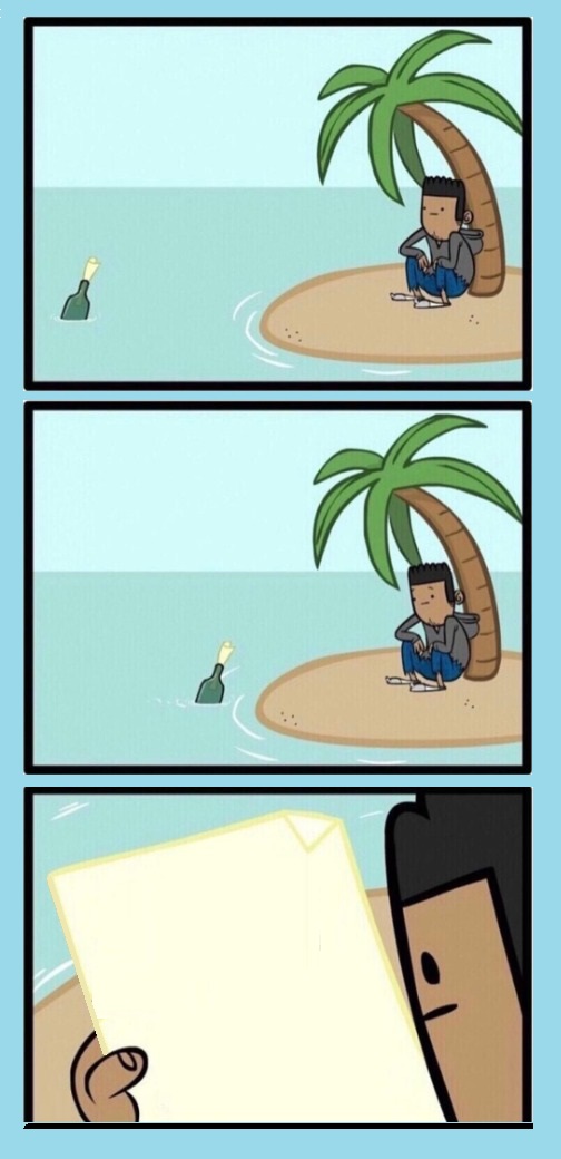 Note in a Bottle Blank Meme Template