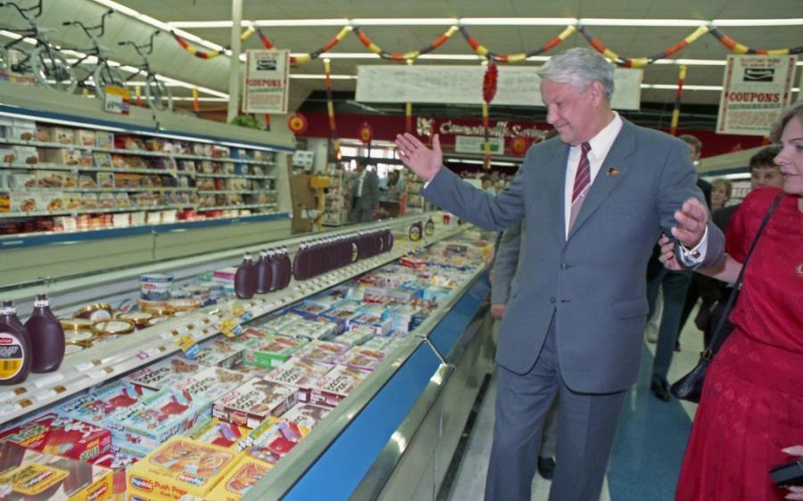 High Quality Boris Yeltsin Supermarket Blank Meme Template