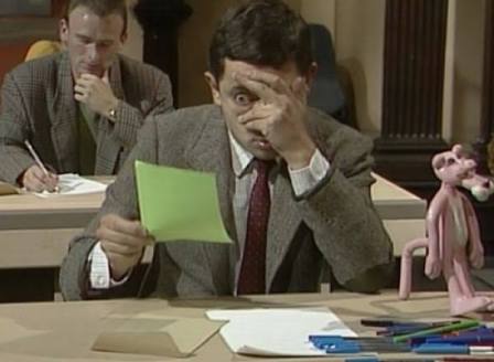 Mr Bean exam Blank Meme Template