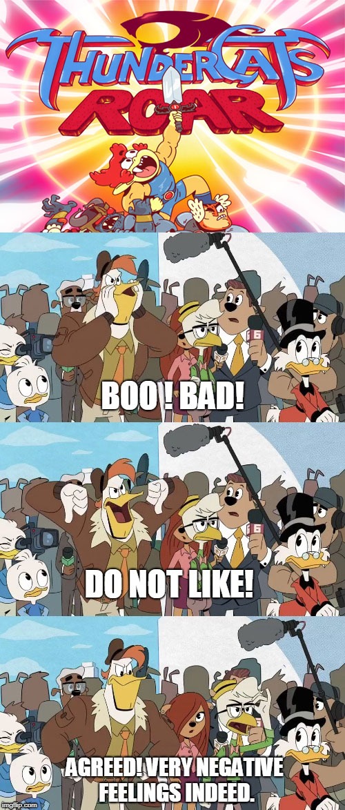 Gyro and Launchpads reaction on Thundercats Roar | image tagged in memes,ducktales,thundercats,reboot,cartoon network | made w/ Imgflip meme maker