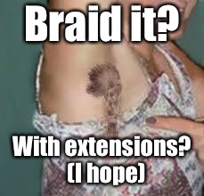 Braid it? With extensions?  (I hope) | made w/ Imgflip meme maker