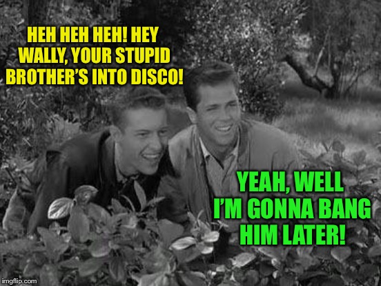 HEH HEH HEH! HEY WALLY, YOUR STUPID BROTHER’S INTO DISCO! YEAH, WELL I’M GONNA BANG HIM LATER! | made w/ Imgflip meme maker