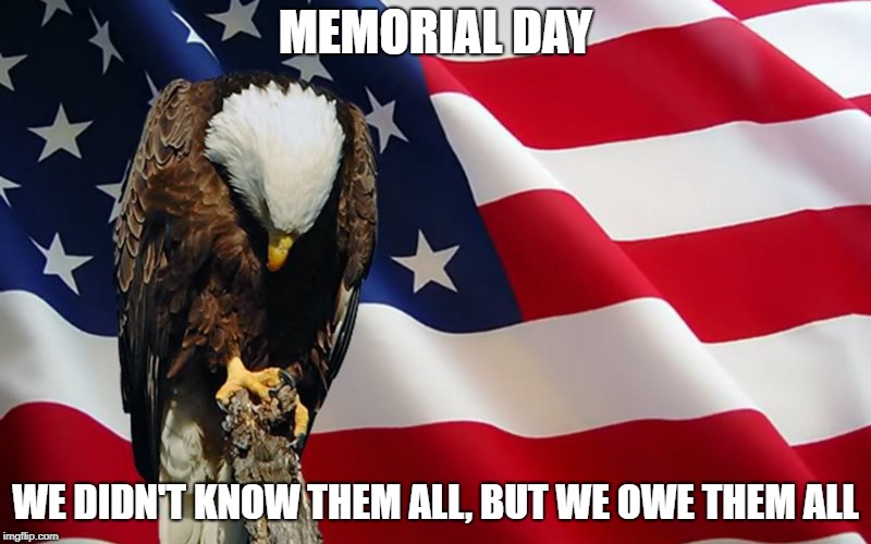 last memorial day | MEMORIAL DAY; WE DIDN'T KNOW THEM ALL, BUT WE OWE THEM ALL | image tagged in last memorial day | made w/ Imgflip meme maker