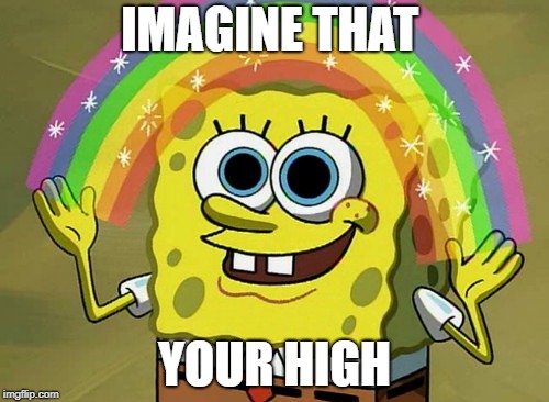 Imagination Spongebob Meme | IMAGINE THAT; YOUR HIGH | image tagged in memes,imagination spongebob | made w/ Imgflip meme maker