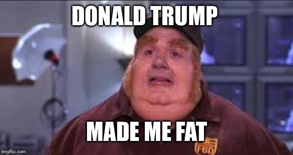 He kept allowing food to be sold in the stores | DONALD TRUMP; MADE ME FAT | image tagged in fat bastard,donald trump fat version,memes,bastard | made w/ Imgflip meme maker
