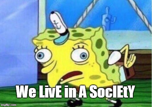 Mocking Spongebob Meme | We LivE in A SocIEtY | image tagged in memes,mocking spongebob | made w/ Imgflip meme maker