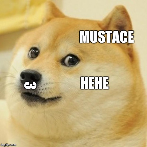 Doge Meme | MUSTACE; 3; HEHE | image tagged in memes,doge | made w/ Imgflip meme maker