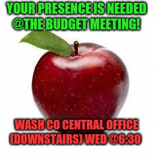 Apple Bad Pickup Lines | YOUR PRESENCE IS NEEDED @THE BUDGET MEETING! WASH CO CENTRAL OFFICE (DOWNSTAIRS)
WED @6:30 | image tagged in apple bad pickup lines | made w/ Imgflip meme maker