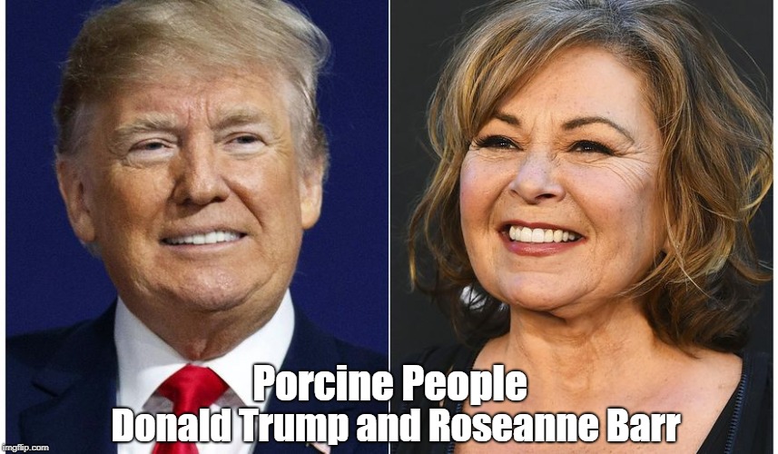 Porcine People Donald Trump and Roseanne Barr | made w/ Imgflip meme maker