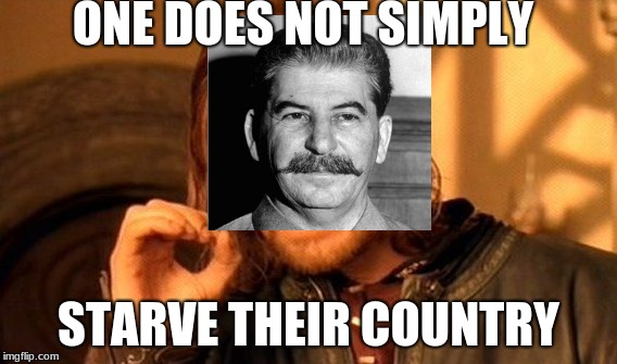 One Does Not Simply Meme | ONE DOES NOT SIMPLY; STARVE THEIR COUNTRY | image tagged in memes,one does not simply | made w/ Imgflip meme maker