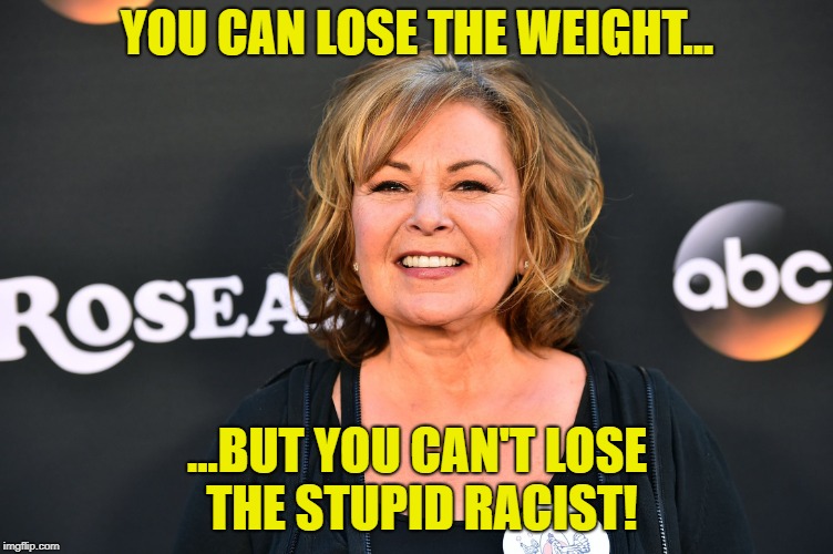 Talking Yourself out of a Job | YOU CAN LOSE THE WEIGHT... ...BUT YOU CAN'T LOSE THE STUPID RACIST! | image tagged in roseanna the hutt,roseanne,racist,trump | made w/ Imgflip meme maker