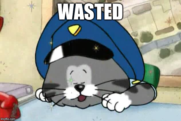 You can go now Peace and Die... | WASTED | image tagged in died,wasted,sleeping,sleeping cat,police,cat | made w/ Imgflip meme maker