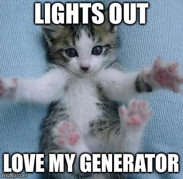 I love you this much  | LIGHTS OUT; LOVE MY GENERATOR | image tagged in i love you this much | made w/ Imgflip meme maker