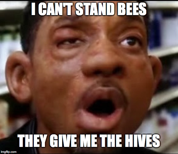 I CAN'T STAND BEES THEY GIVE ME THE HIVES | made w/ Imgflip meme maker