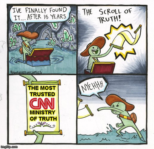 The Ministry of Truth | THE MOST TRUSTED; MINISTRY OF TRUTH | image tagged in memes,the scroll of truth,meme,cnn fake news | made w/ Imgflip meme maker