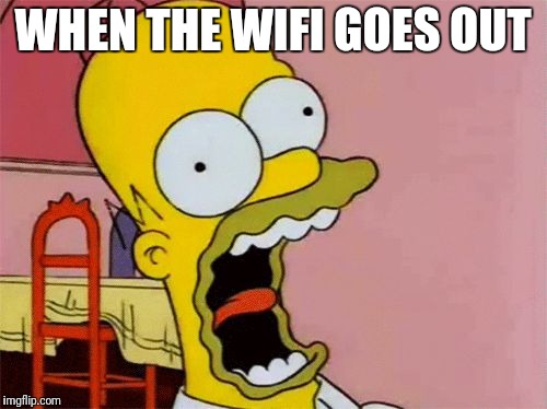 Homer Screaming | WHEN THE WIFI GOES OUT | image tagged in homer screaming | made w/ Imgflip meme maker