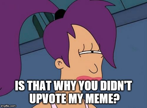 IS THAT WHY YOU DIDN'T UPVOTE MY MEME? | made w/ Imgflip meme maker