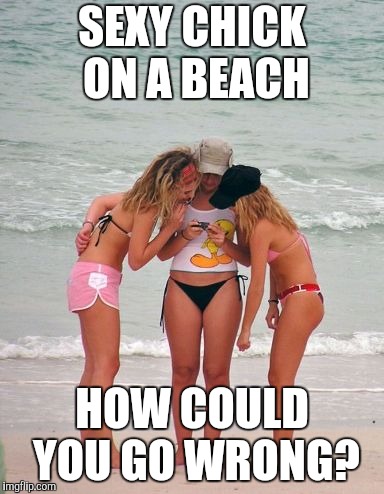 SEXY CHICK ON A BEACH HOW COULD YOU GO WRONG? | made w/ Imgflip meme maker
