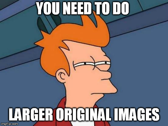 Futurama Fry Meme | YOU NEED TO DO LARGER ORIGINAL IMAGES | image tagged in memes,futurama fry | made w/ Imgflip meme maker