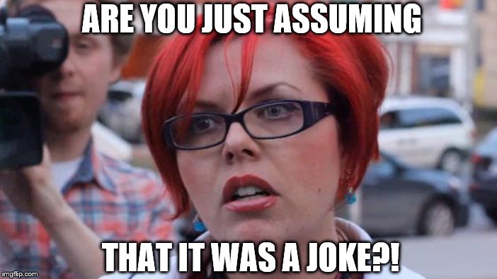 THAT IT WAS A JOKE?! ARE YOU JUST ASSUMING | made w/ Imgflip meme maker