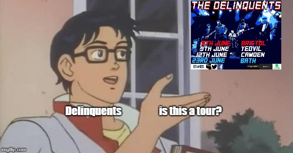 Is This a Pigeon | Delinquents                   is this a tour? | image tagged in is this a pigeon | made w/ Imgflip meme maker